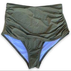 High Waist Bikini Bottom, Green- Size M